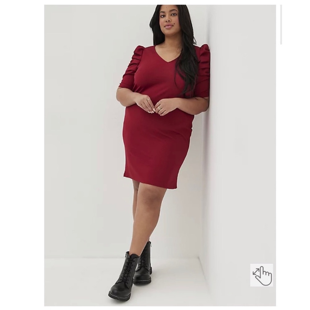 Torrid Mini Textured Knit Puff Sleeve Dress Size 2X NWT